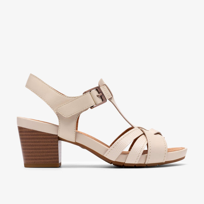 Clarks Women's Kymber Glow Heeled Sandal — Cream