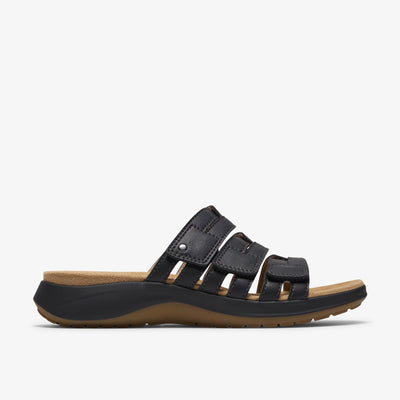 Clarks Women's Maelynn Abby Slide Sandal — Black Leather