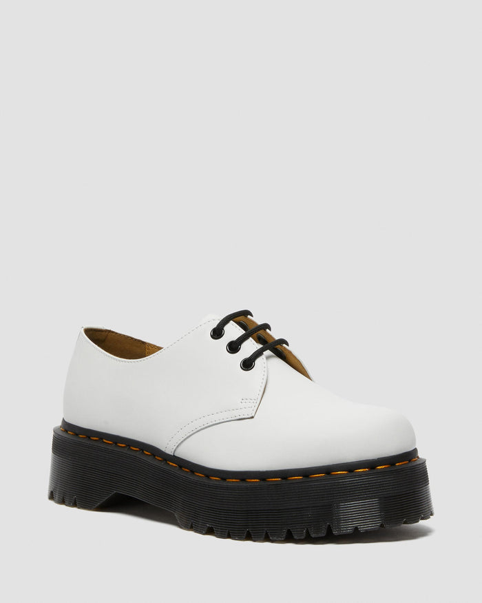 Dr. Martens Women's 1461 Quad Platform Shoe — White