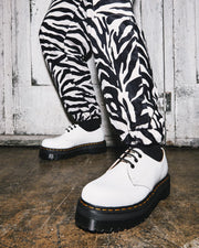 Dr. Martens 1461 Quad Platform Shoe White — 3/4 view