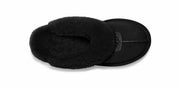 UGG Women's Coquette Slipper in Black — sheepskin collar detail