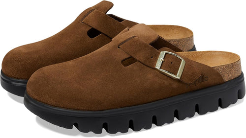 Birkenstock Unisex Boston Suede Clog — Taupe Suede, main view