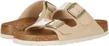 Birkenstock Unisex Arizona Patent Birko-Flor Sandal — Sand Narrow in Sand