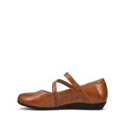Taos Women's Banter flat in caramel leather, medial inside profile
