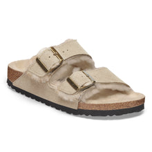 Birkenstock Women's Arizona Shearling Sandals Taupe Tan Narrow