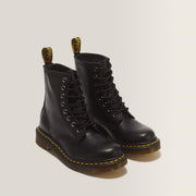 Dr. Martens 1460 Women's Nappa Leather 8-Eye Boot Black — three-quarter front pair