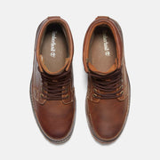 Timberland Men's Earthkeepers Original Leather 6-Inch Boot, top-down view of the pair showing Timberland-branded footbeds