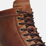Timberland Men's Earthkeepers Original Leather 6-Inch Boot, close-up of the eyelets, collar and tree deboss