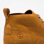 Timberland Men's Redwood Falls Waterproof Chukka Boot in Wheat, close-up of the heel collar with the Timberland tree deboss
