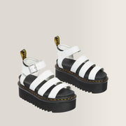 Dr. Martens Blaire Quad Hydro Sandal in White, three-quarter front view