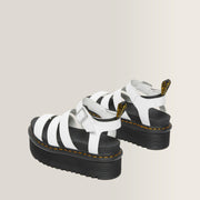 Dr. Martens Blaire Quad Hydro Sandal in White, rear three-quarter view