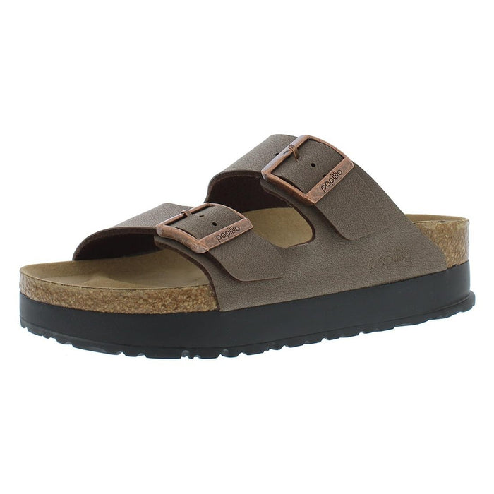 Birkenstock Women's Arizona Platform Vegan Sandal — Mocha (Narrow)