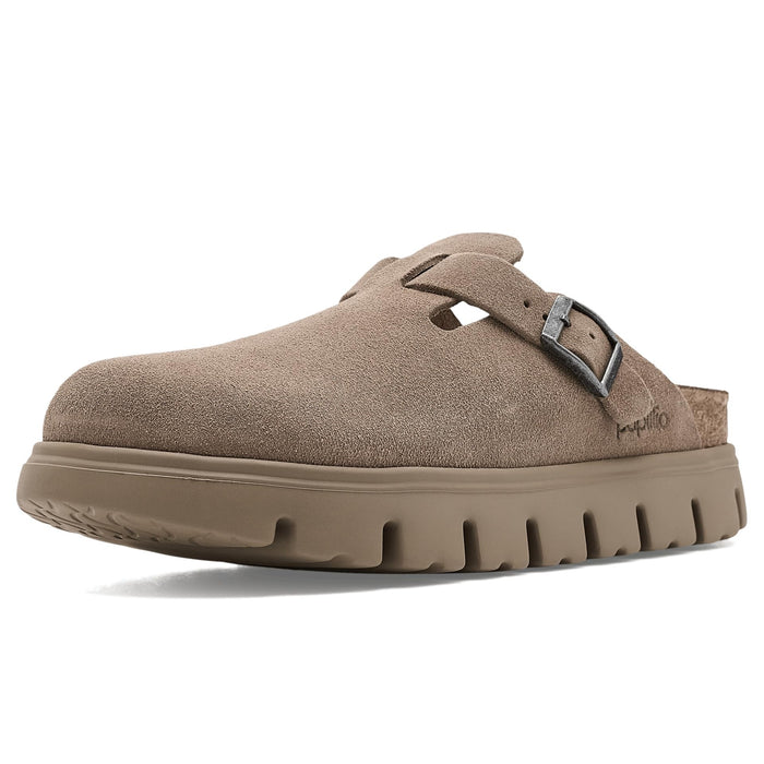 Birkenstock Womens Boston Chunky Clog - Suede Taupe