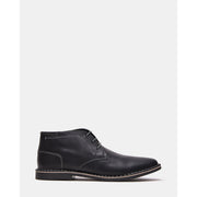Steve Madden Men's Harken Boot in Black leather, side view