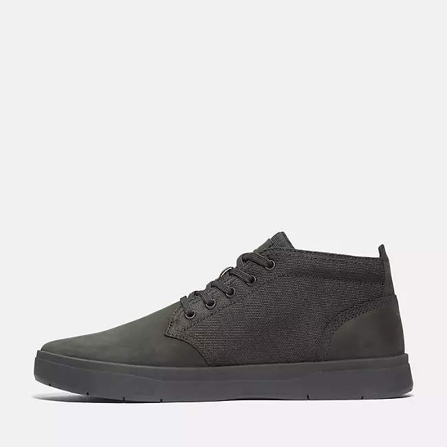 Timberland Men's Davis Square Fabric/Leather Chukka Boot — Black