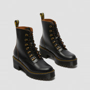 Dr. Martens Leona Women's Heeled Boot in Black, pair, three-quarter front view