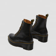 Dr. Martens Leona Women's Heeled Boot in Black, rear three-quarter view