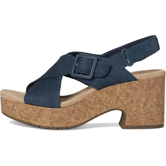 Clarks Women's Nerisa West Sandal — Navy Nubuck