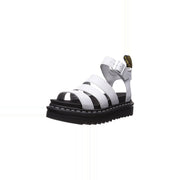 Dr. Martens Women's Blaire Sandal in White, side profile