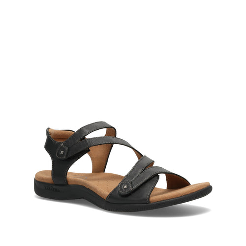 Taos Big Time strappy sandal, Black leather
