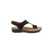 Dansko Reece Sandal, Black, flat side profile