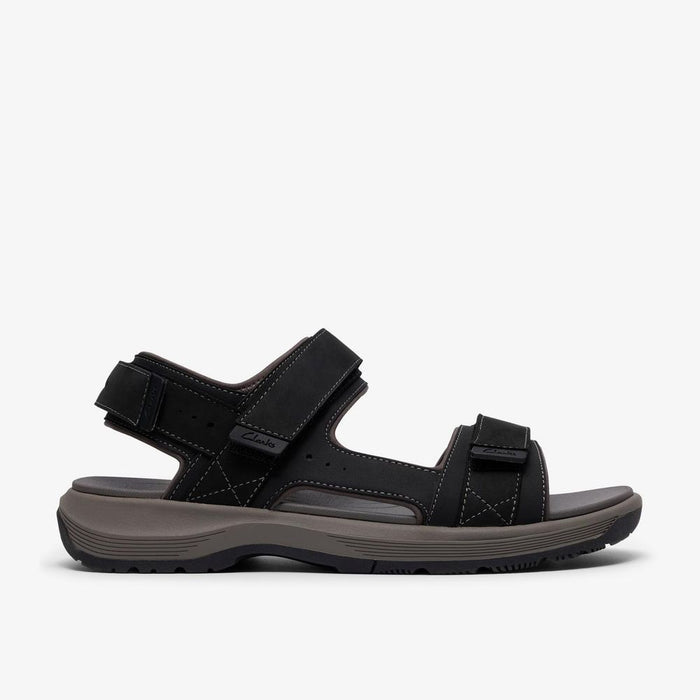 Clarks Men's Guideview Trek Sport Sandal — Black Leather