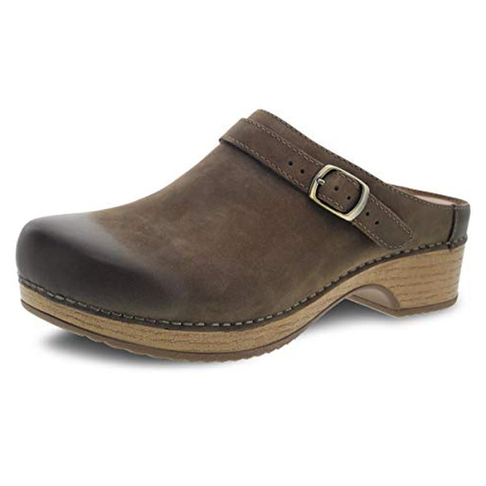 Dansko Berry Slip-On Mule Clogs for Women – Mushroom Burnished Nubuck