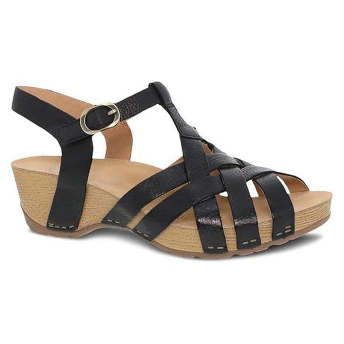 Dansko Tinley Fisherman Wedge Sandal for Women - Black