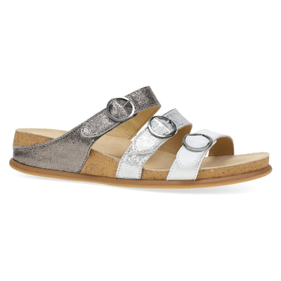 Dansko Campbell Slip-On Wedge Sandal for Women - Pewter Multi
