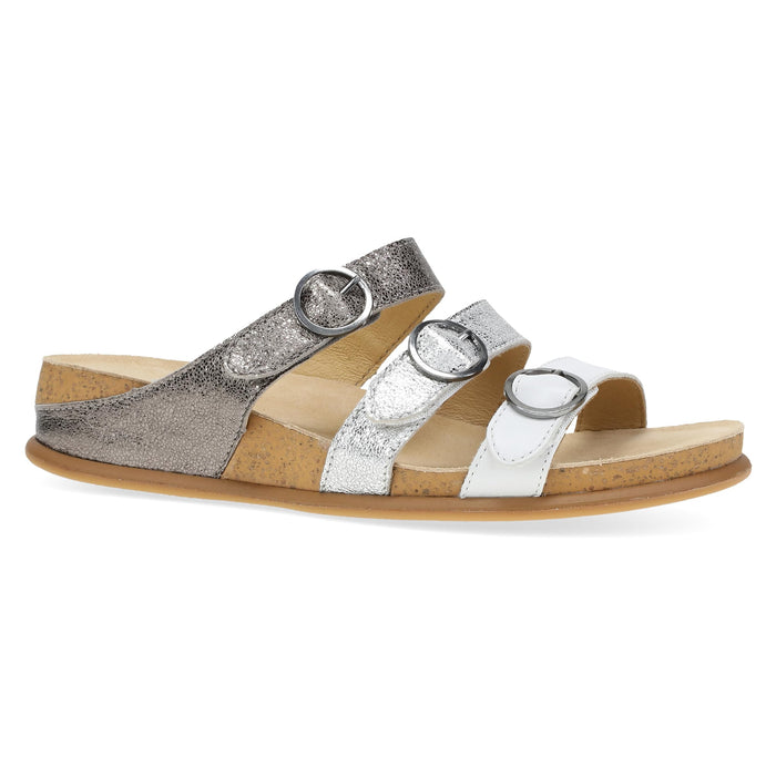 Dansko Campbell Slip-On Wedge Sandal for Women - Pewter Multi