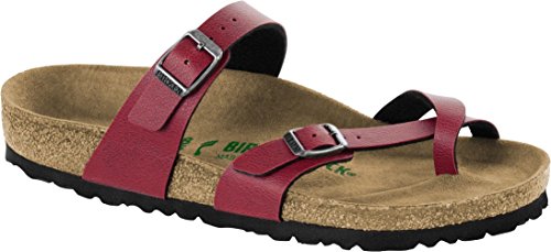 Birkenstock Women's Mayari Vegan Bordeaux Pull Up Birko-Flor Regular