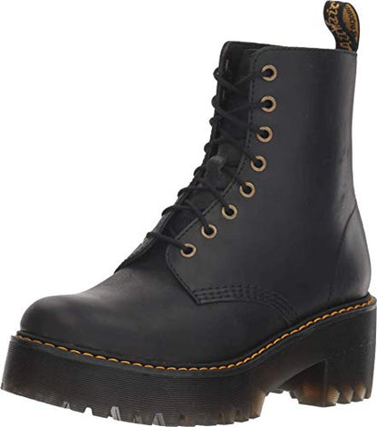 Dr. Martens Women's Shriver Hi Fashion Boot, Black Burnished Wyoming