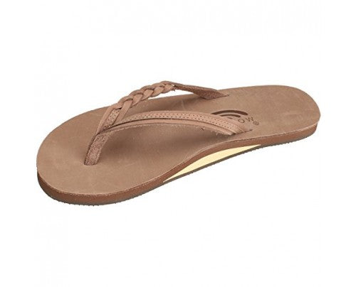 Rainbow Womens Flirty Braidy Single Layer Classic Leather Sandal