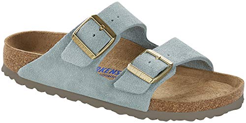 Birkenstock Women's, Arizona Soft Footbed Sandal Blue Light Narrow