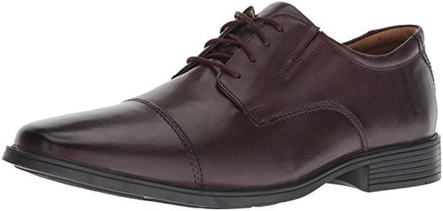 CLARKS Men's Tilden Cap Oxford, Wine Leather