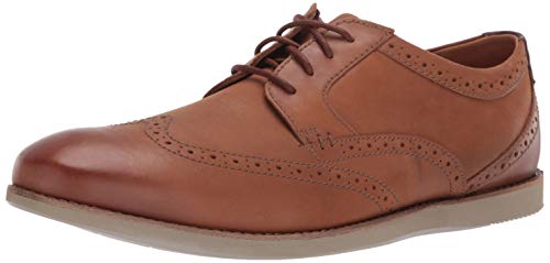 CLARKS Men's Raharto Wing Oxford, Dark tan
