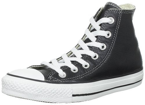 Converse Chuck Taylor Leather Hi Sneaker — Black, side view
