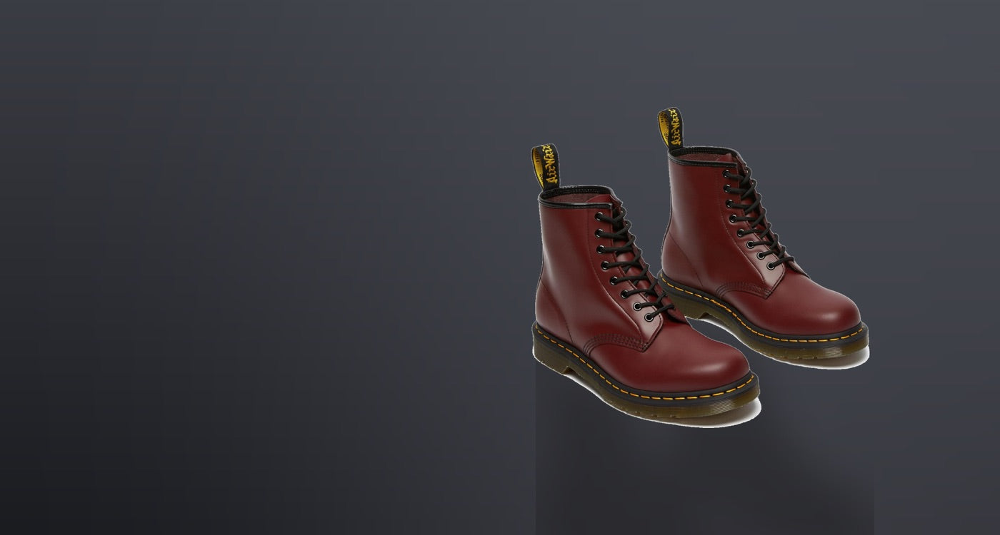 Cherry red Dr. Martens 1460 leather boots