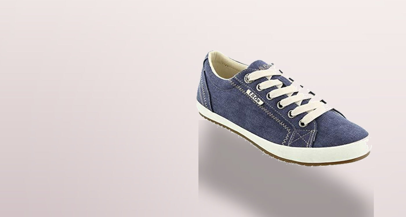 Navy Taos Star canvas sneaker with cushioned footbed