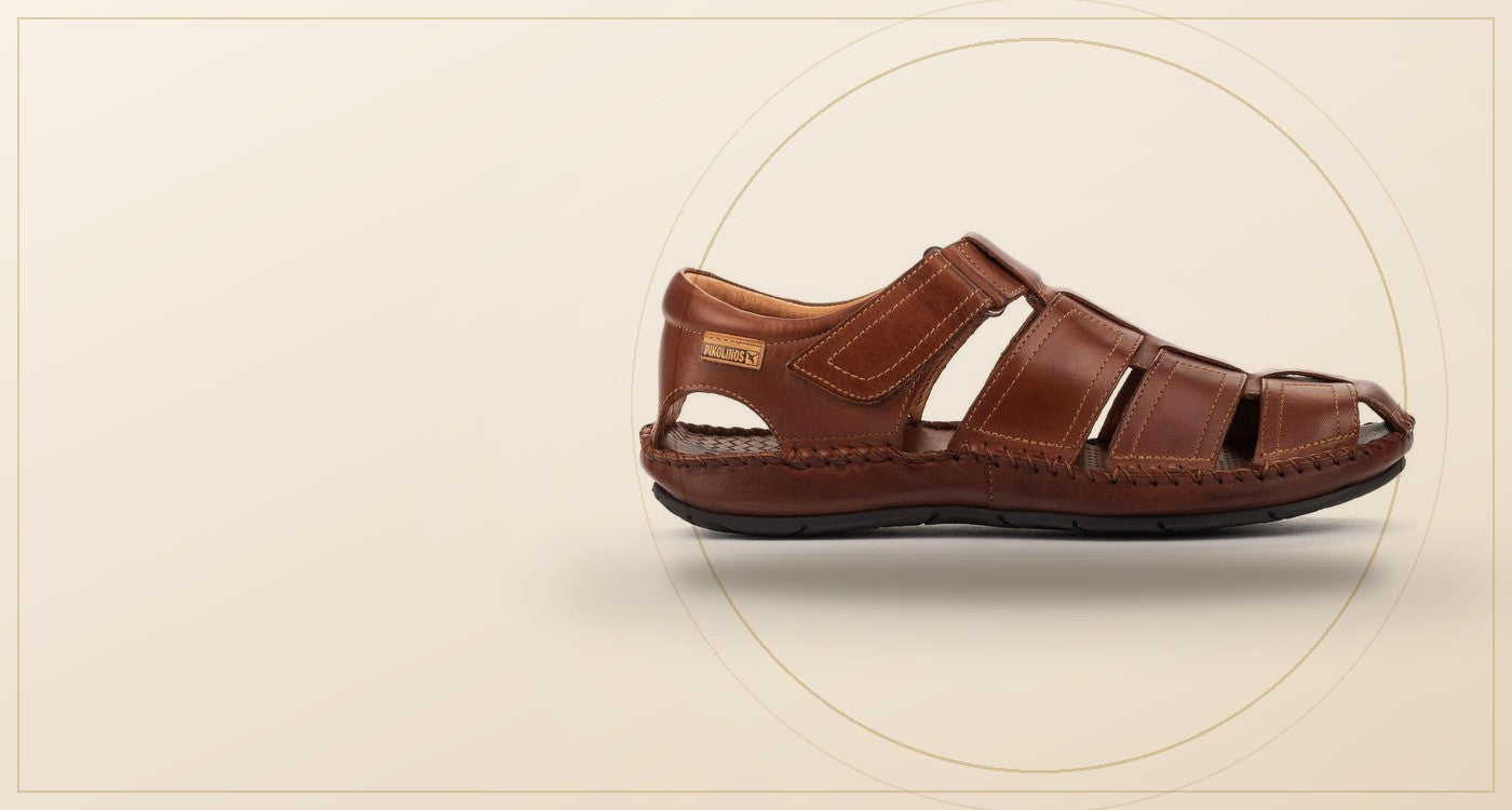 Tan Pikolinos leather fisherman sandal